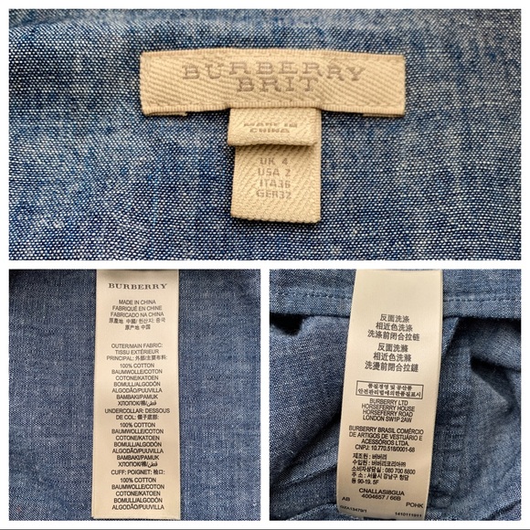 HP🎉 Burberry Gathered Detail Chambray Dress - Picture 6 of 7